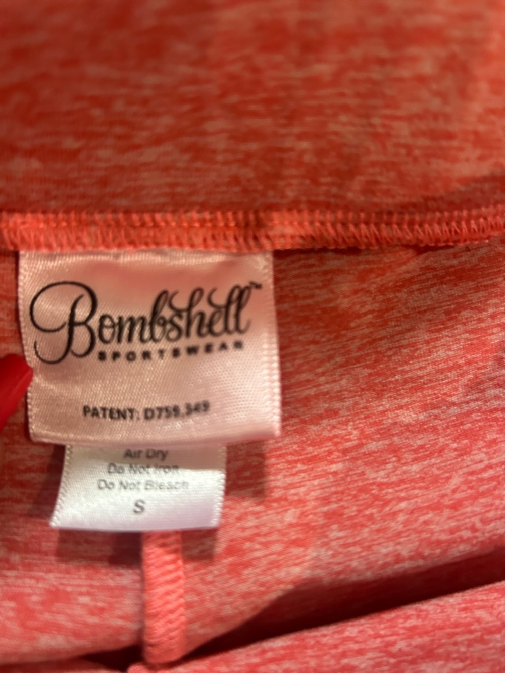 Bombshell Sportswear, Coral Athletic Leggings, - Picture 3 of 3
